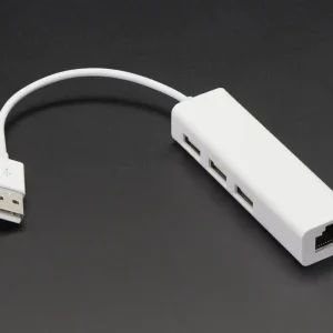 USB hub 3 portos USB 2.0 elosztó+LAN DEV USB-HUBLAN Autentikus