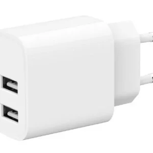 USB töltő adapter 5VDC 2400mA 12W 2xUSB-A (fehér) P.SUP.USB-AC233/2W Expressz szállítás