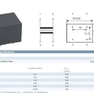 TRAFO AF 1:10 hangfrekvenciás (nyákba ültethető) TRAFO SV1505A Ingyenes szállítás