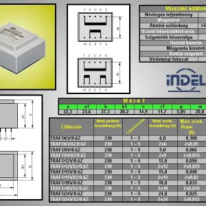TRAFO 230VAC / 18VAC 0.033A 0.6VA TRAFO18V/0.6Z Ajánlat