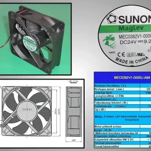 Utolsó esély 24V ventilátor 120x120x38 MEC0382V1-A99 CY12038/24V1-A99
