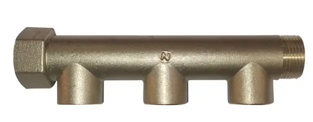 Autentikus 3/4˝ osztó-gyűjtő, 3*1/2˝ belső menettel, réz