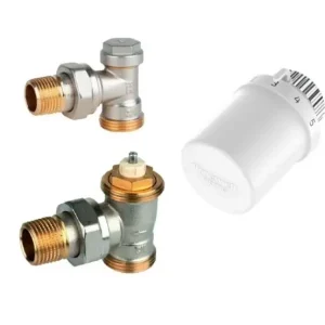 Honeywell G3/4˝-KM termosztatikus radiátorszelep SZETT - eurokónuszos, sarok (T3019+V2026+V2427) Autentikus