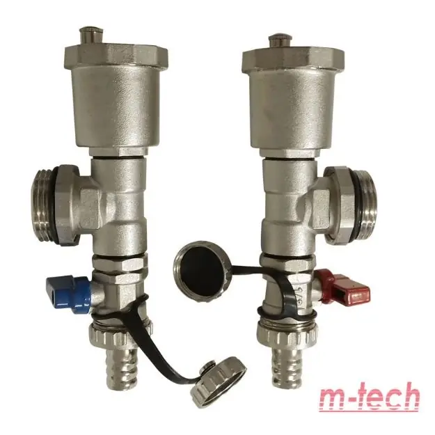 m-tech UniTherm osztóvégelem automata légtelenítővel és töltő-ürítőcsappal, sárgaréz, krómozott, öntömítő, 1" (párban) Népszerű