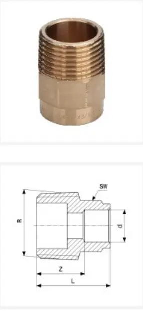 Olcsó Viega 4243G 1˝ * 22mm KM csatlakozó, vörösöntvény