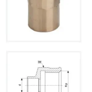 Viega 4270G 1/2˝ * 18mm BM csatlakozó, vörösöntvény Prémium