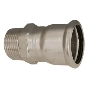 Bänninger 15mm*1/2˝ KM csatlakozó, INOX (rozsdamentes), SS 304, Hőszivattyús és fűtési rendszerekhez Prémium