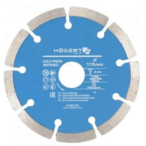 Expressz szállítás Gyémánt vágótárcsa 115 mm szegmentált , HÖGERT HT6D750