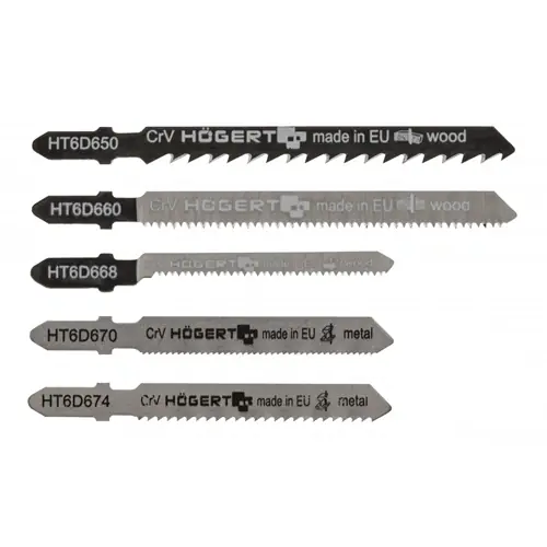 Dekopír fűrészlap, (fém, fa), 5 részes, T-szár, HÖGERT HT6D690 Korlátozott ajánlat
