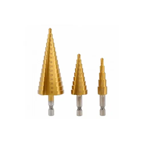 Lépcsős fúrókészlet fémhez 3db-os, 4-32 mm, Titán bevonat, HÖGERT HT6D325 Akció