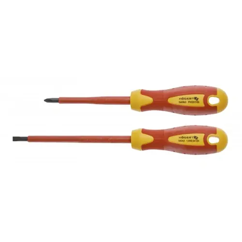 Szigetelt csavarhúzó készlet, mágneses, SL5,5 + PH2, 1000V, 2 részes, HÖGERT HT1S990 Alacsony ár