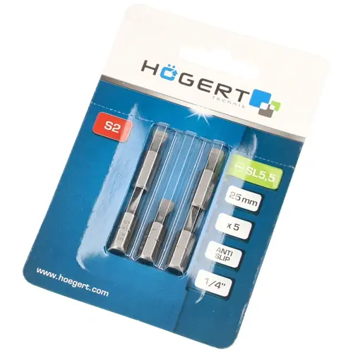 Kedvezmény Bitfej, lapos fejű, SL5, 25 mm, 5db/csomag, HÖGERT HT1S331