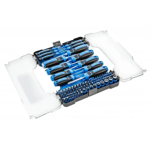 Biztonságos fizetés Csavarhúzó és dugókulcs készlet, mágneses, 113 részes, HÖGERT HT1S102