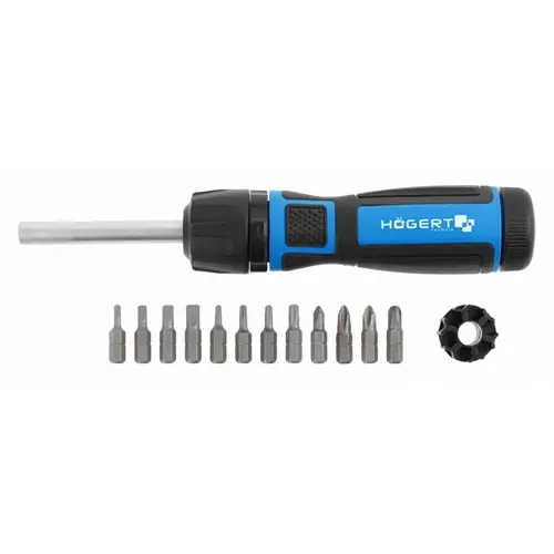 Csavarhúzó bitfejekkel, 13 részes, racsnis, HÖGERT HT1S215 Korlátozott ajánlat