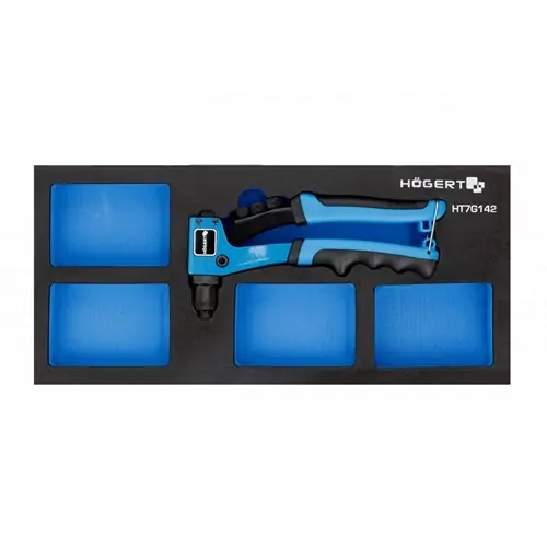 Popszegecsfogó, 4 fejjel, 395 x 180mm habszivacsban, HÖGERT HT7G142 / RENDELÉSRE Gyors szállítás