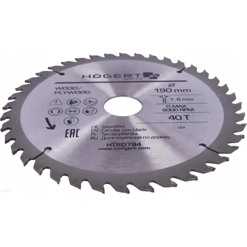 Körfűrészlap fához,190x30mm 40 fogas , HÖGERT HT6D784/ RENDELÉSRE Rendeld meg most