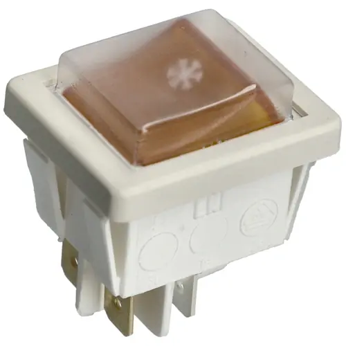 Expressz szállítás 16A 36x29 / 31x21 mm Billenőkapcsoló, sárga, nagy, szögletes (univerzális) hűtőgép