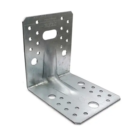 Erősített sarokösszekötő lemez, állítható, horganyzott, 105x105x90x2.5mm Pénzvisszafizetés