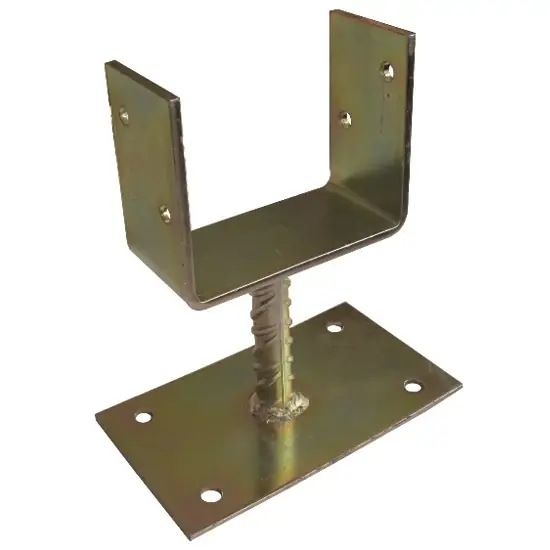 Lecsavarozható, talpas oszloptalp "U", sárga horgany, 100x60x100/5mm, (ET) Akció