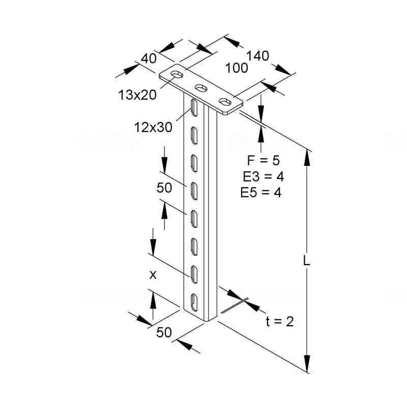 NIEDAX HUF 50/400 függőoszlop Olcsó