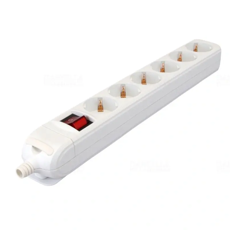 Újravezetékezhető hord. elosztósáv kapcsolóval 6 SHUKO, 16 A vez. nélkülHUR-06K Biztonságos fizetés