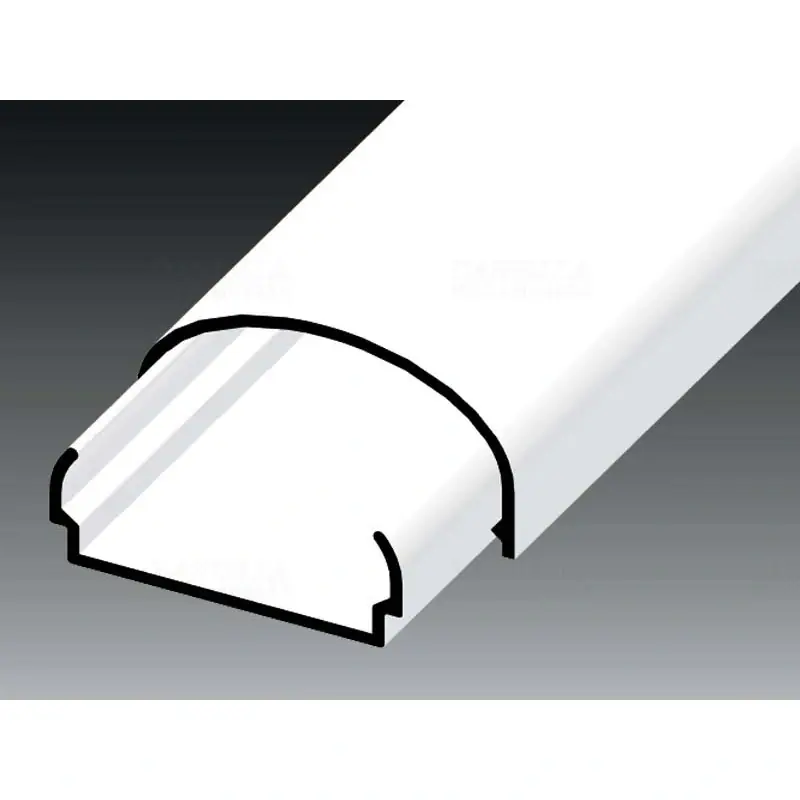 MCSN 40x19 (szél/mag), ívelt minicsatorna fehér, LE 40 HD Kopos (24 fm/köteg) Kiárusítás