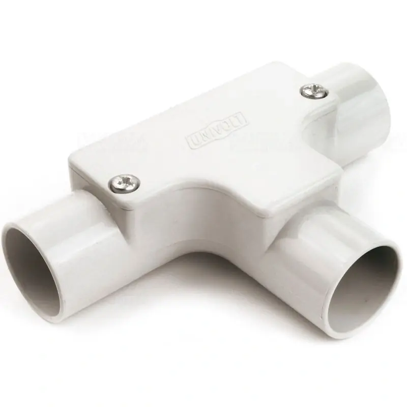 Expressz szállítás T-idom, fedéllel, merev elektromos csövekhez HFIT 20 világosszürke halogénmentes 082561 Univolt