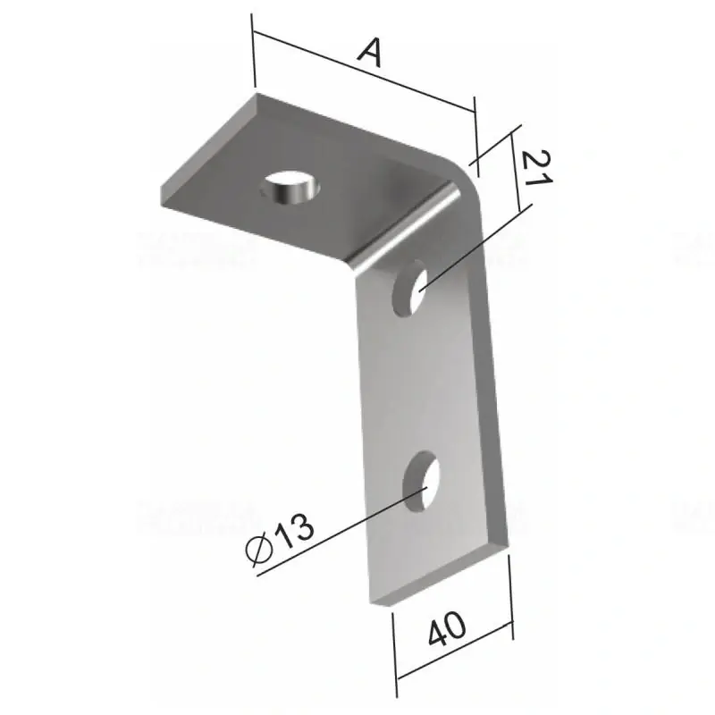 Kábeltálca/kábellétra szerelési kiegészítő idom55x40 furatolt L vas, VS 41X05 F Kopos Újdonság
