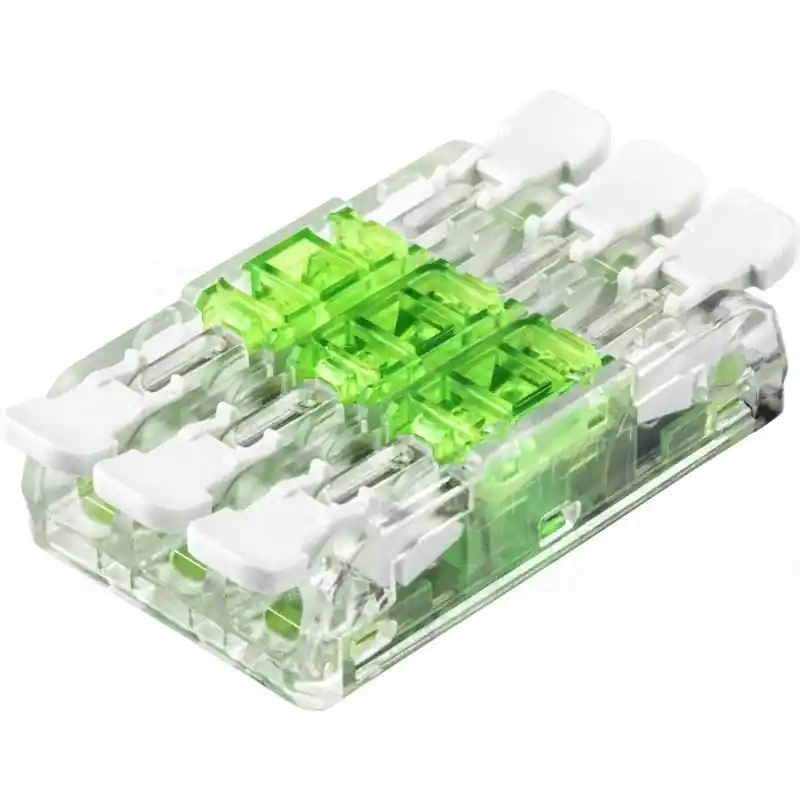 Pénzvisszafizetés Csavar nélküli vezetékösszekötő, toldó, nyitható átlátszó 0,5-4mm2, 32A, 3P, RVOGTT33 Tracon