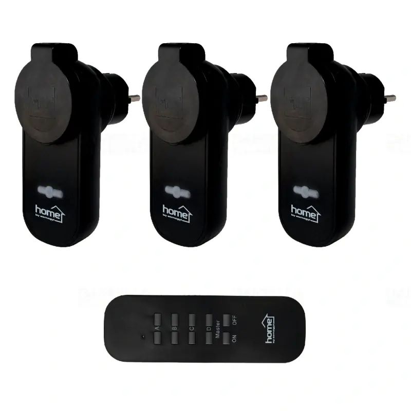 Távirányítható kültéri hálózatialjzat-szett, 3 db aljzat +1 db távirányító IP 44THO 113 Olcsó