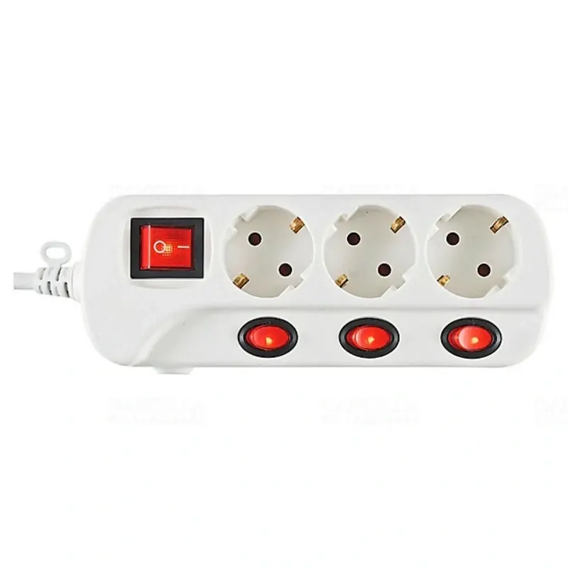 Kapcsolós dugalj 3-as,fő+ külön kapcsolható aljzatok 3m NVK 03K-3/WH/1,5 Ajánlat