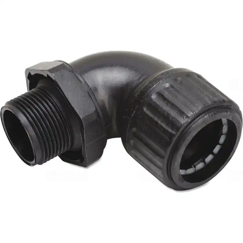 Ívelt csőcsatlakozó anya nélkül, halogénmentes IP54 SEG 3232 fekete 032662 Univolt Eredeti