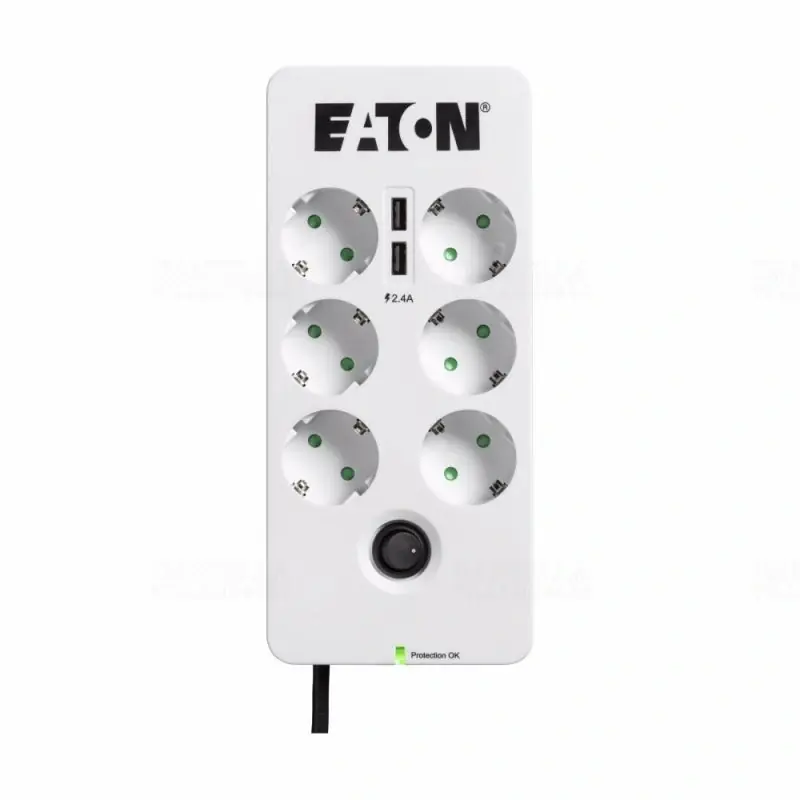 Eredeti Eaton PB6TUD Protection Box hálózati elosztó túlfeszültség védelemmel TEL 6xDIN+2xUSB