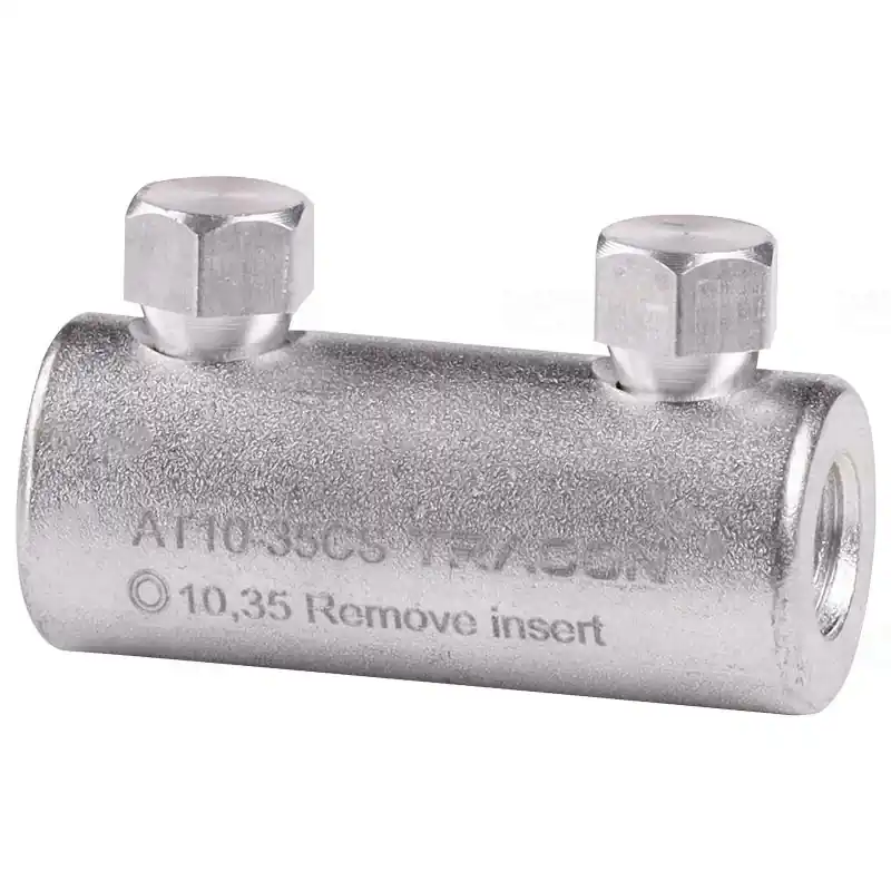 Szakadófejes csavaros alumínium toldóhüvely 10-35mm2,2xM10 AT10-35CS Népszerű