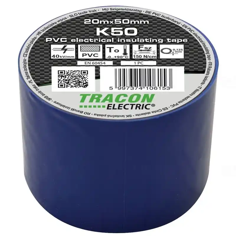 Utolsó esély Szigetelő szalag 20x50 kék Tracon K50