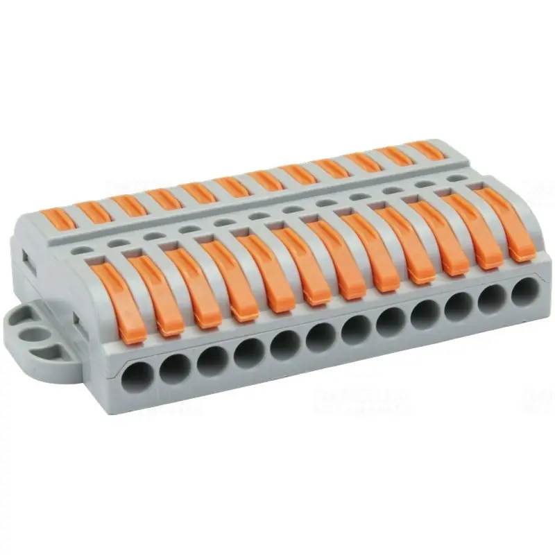 Csavar nélküli vezetékösszekötő, toldó nyitható, 0,5-4mm2, 32A, 12p, OVOFT1212 Tracon Biztonságos fizetés