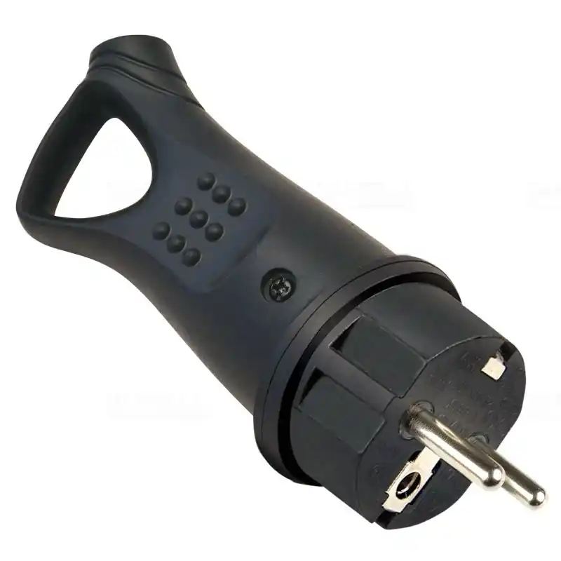 Csatlakozó dugó, védőérintkezővel, gumi, húzófüles 16A IP44 TICS-012GH Tracon Eredeti