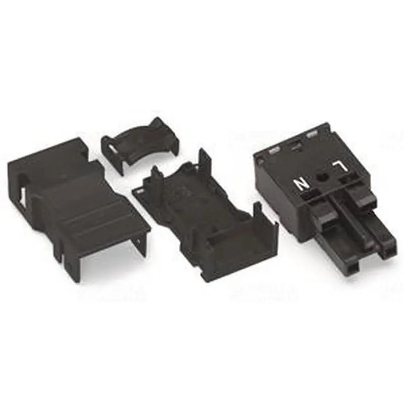 WAGO 770-102/041-000 Aljzat, tehermentesítő készülékházzal, 2 pólusú, Kod. A, fekete Alacsony ár