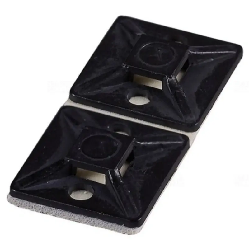 Alacsony ár Kábelkötegelő talp 19x19 /3,6 fekete, csavarozható, öntapadós 262161 Haupa