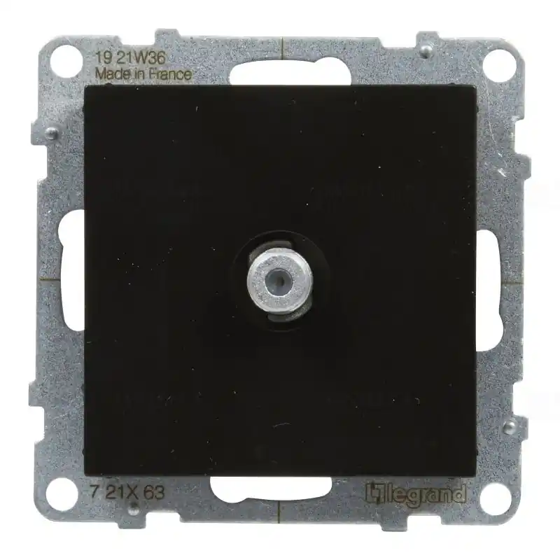 Gyors szállítás Legrand 721463 Suno TV csatlakozóaljzat, (F) típus, végzáró, keret nélkül, fekete