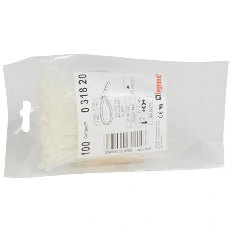 Ingyenes szállítás Legrand 031820 Colring Kábelkötegelő 95x2,4 natúr