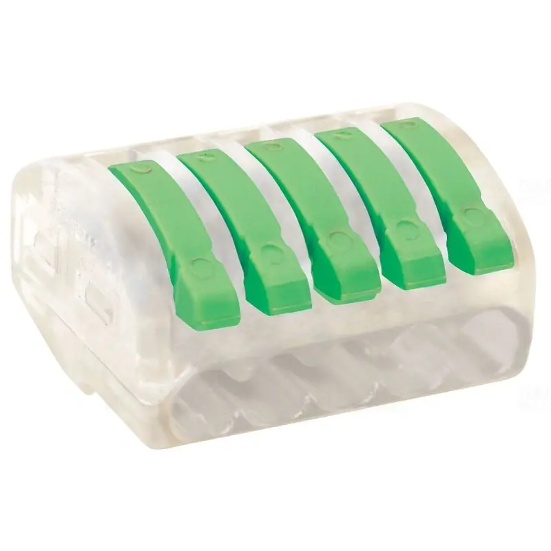 Csavar nélküli vezetékösszekötő, nyitható átlátszó 0,75-4mm2, 32A, 400VAC 5P OVOT2,5-5 Tracon Népszerű