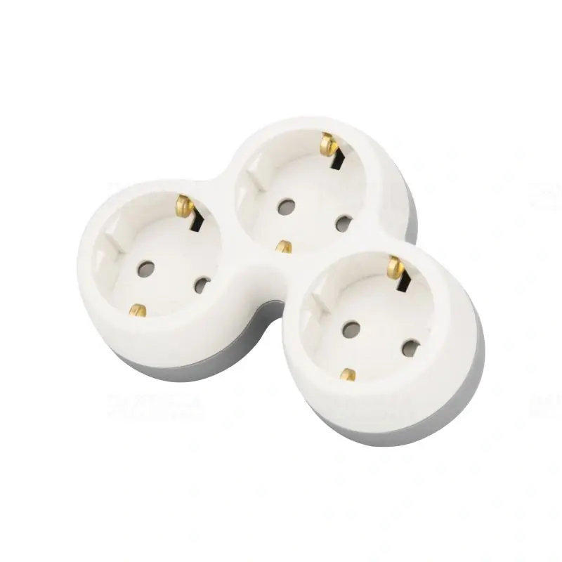 Többférőhelyes átalakító csatlakozó, szürke + fehér 3×SCHUKO TND3 Tracon Kiváló minőség