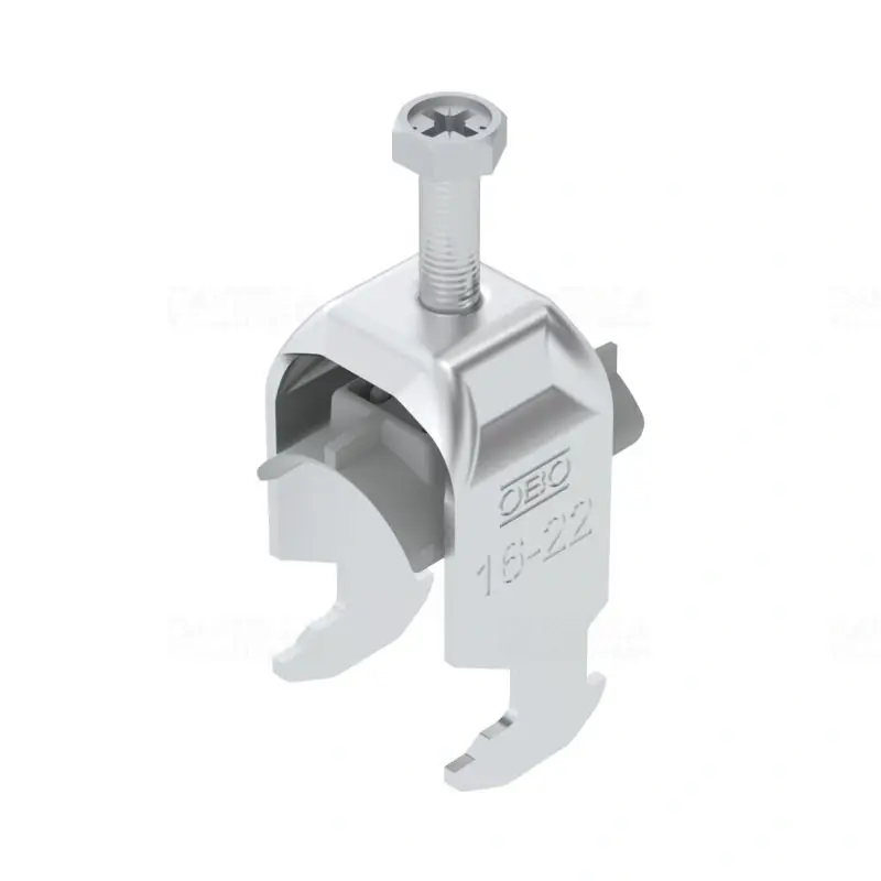 Újdonság OBO BBS kengyeles bilincs H-kivitel alumínium 1 kábel részére műanyag nyomóvályúval 16-22mm, 16-17mm résszélességhez BS-H1-K-22 ALU 1186416