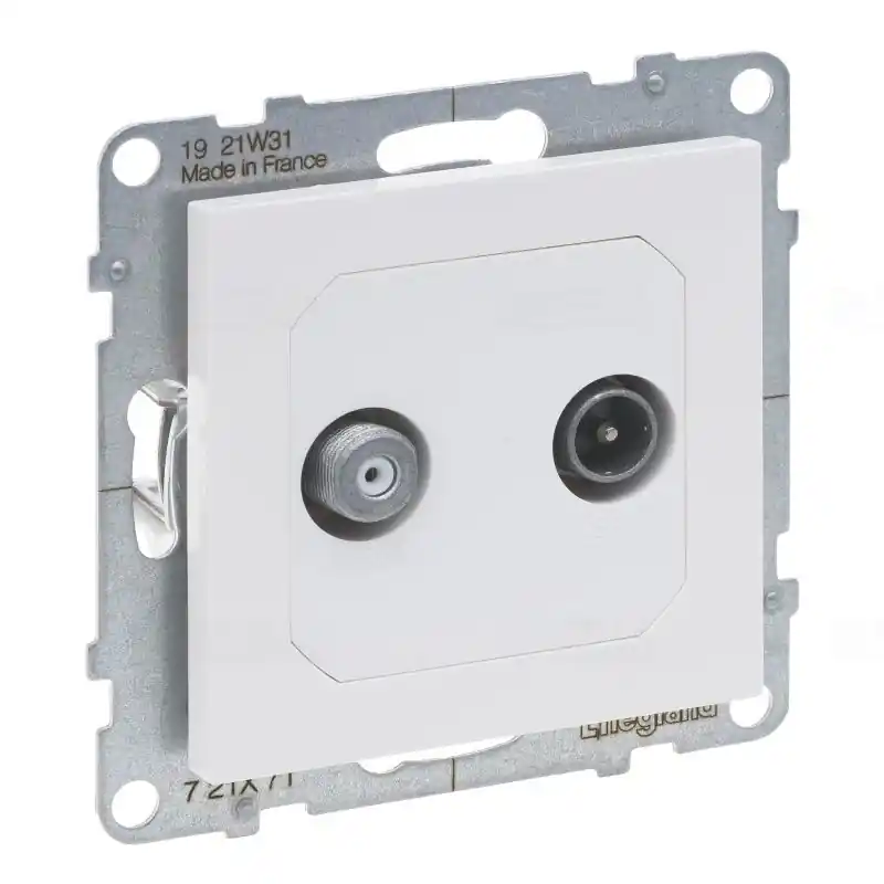 Kiárusítás Legrand 721171 Suno TV-SAT csatlakozóaljzat, csillagpontos, keret nélkül, fehér