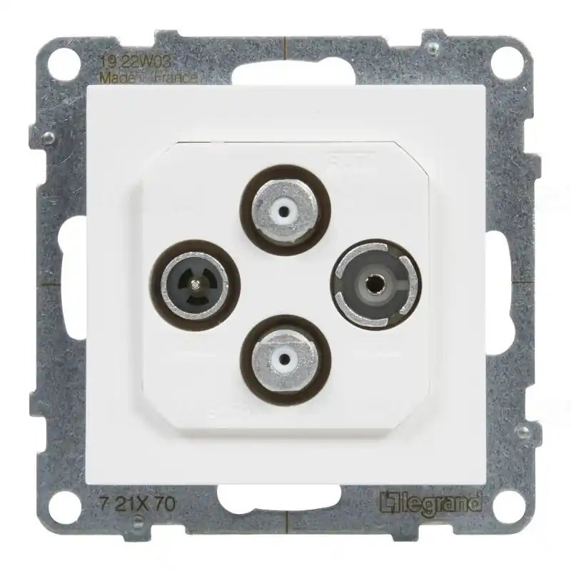 Újdonság Legrand 721170 Suno TV-R-SAT-SAT csatlakozóaljzat, végzáró keret nélkül, fehér