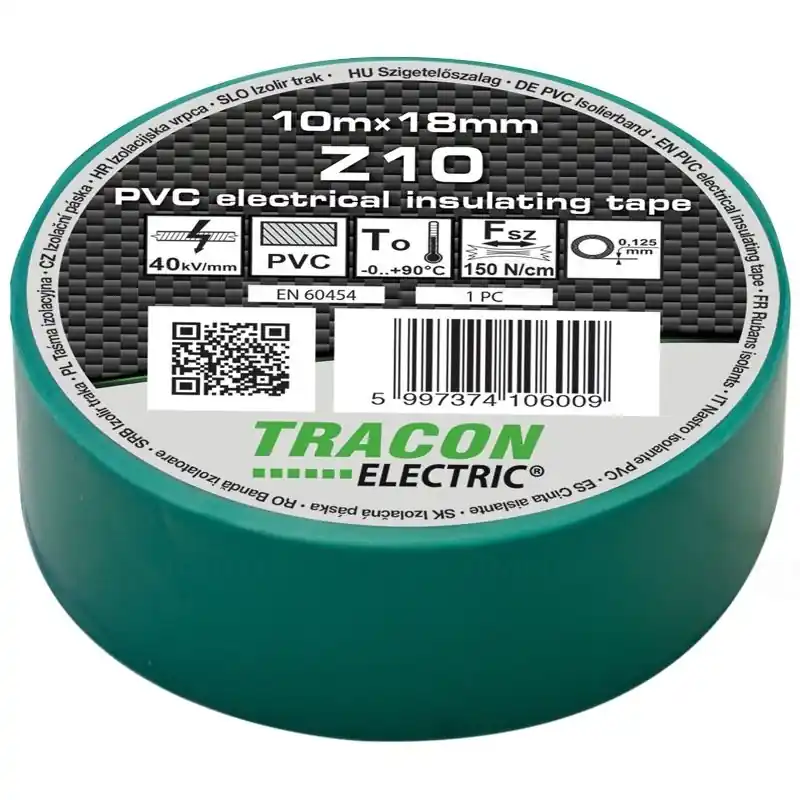 Korlátozott ajánlat Szigetelő szalag 10x19 zöld Tracon Z10