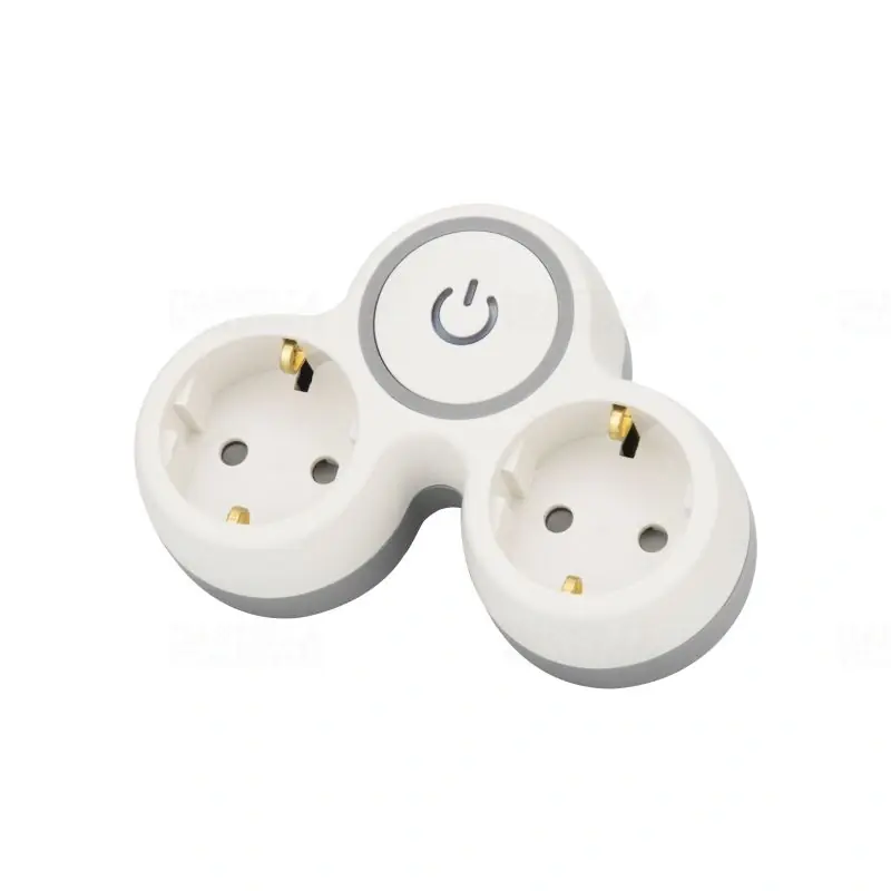 Csak ma Többférőhelyes kapcsolós átalakító csatlakozó, szürke + fehér 2×SCHUKO TND2-K Tracon