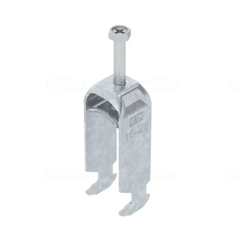 Prémium OBO BBS kengyeles bilincs H-kivitel tűzihorganyzott 2 kábel részére fém nyomóvályúval 16-22mm, 16-17mm résszélességhez BS-H2-S-22 FT 1186017