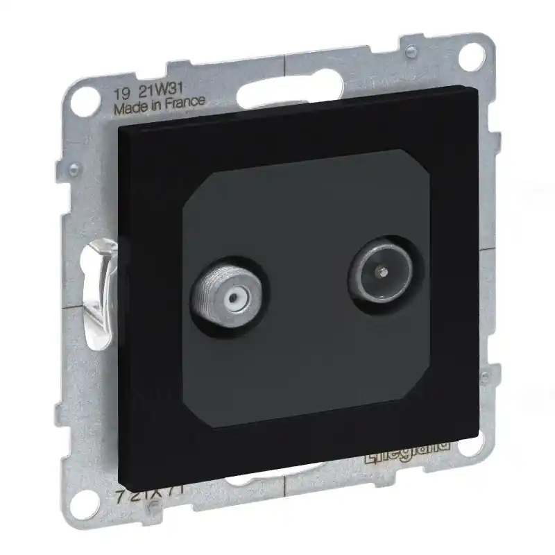 Prémium Legrand 721471 Suno TV-SAT csatlakozóaljzat, csillagpontos, keret nélkül, fekete